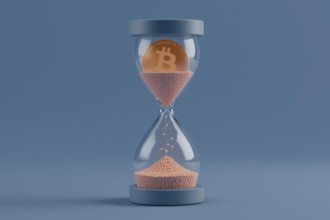 A 3D conceptual illustration of a digital "DeFi" coin dissolving into binary code inside an hourglass, symbolizing the September 2026 regulatory deadline in the UAE.